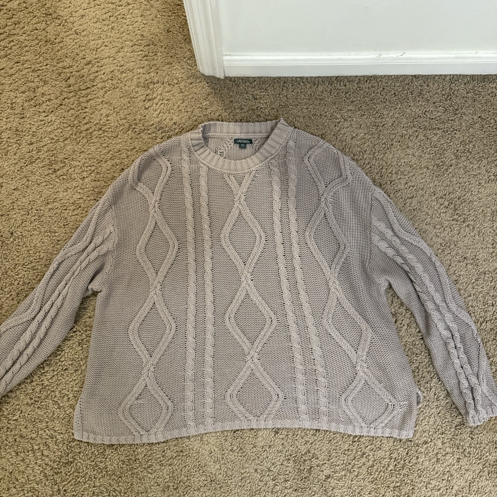 Beige Cable Knit Sweater